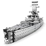 HI-REEKE 3D Metal Puzzle for Adults, Military Battle Ship Model Building Set STEM Toy for Adult Gift-1188PCS
