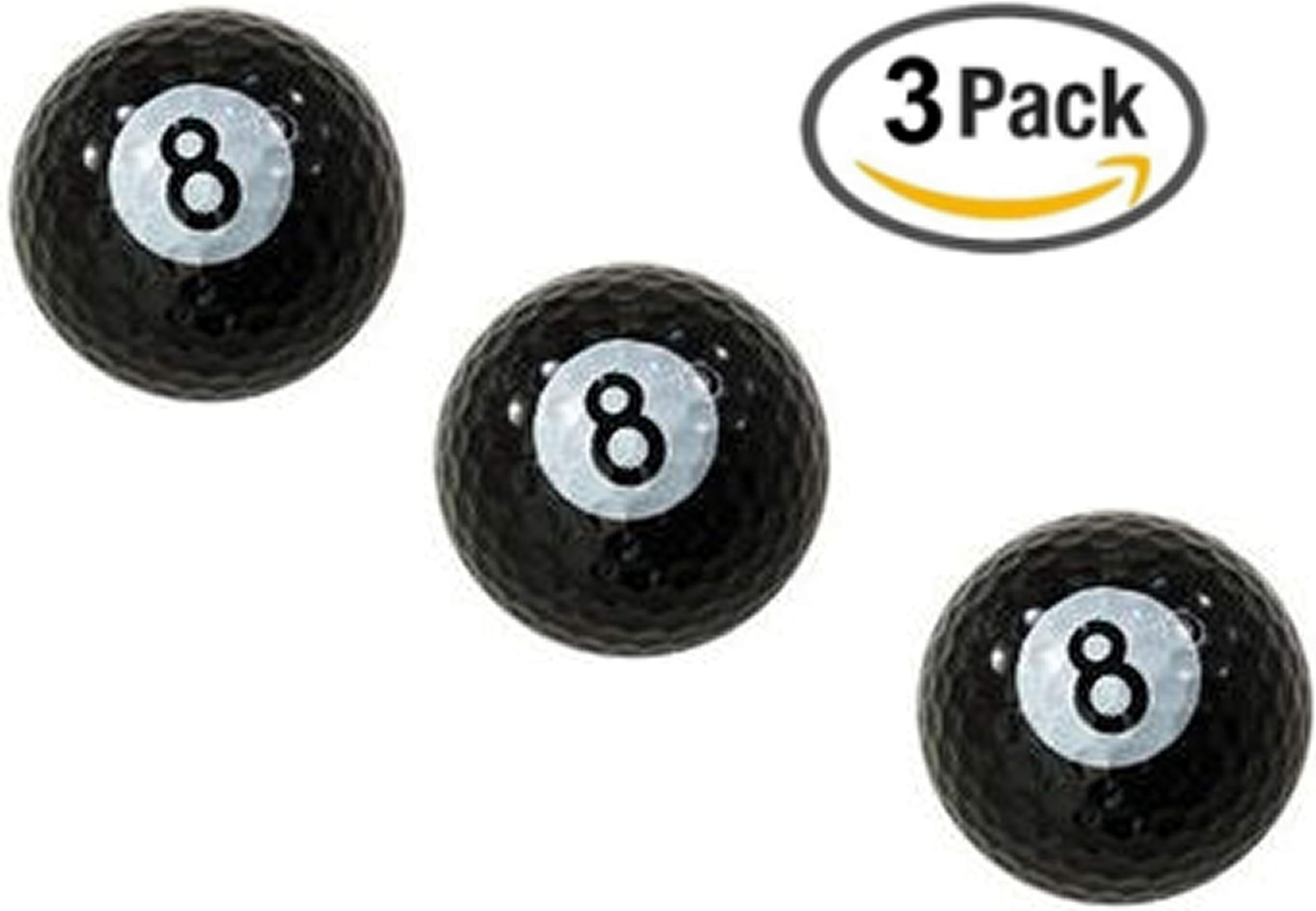 Billiards 8-Ball Designed Golf Balls - 3 balls in a box