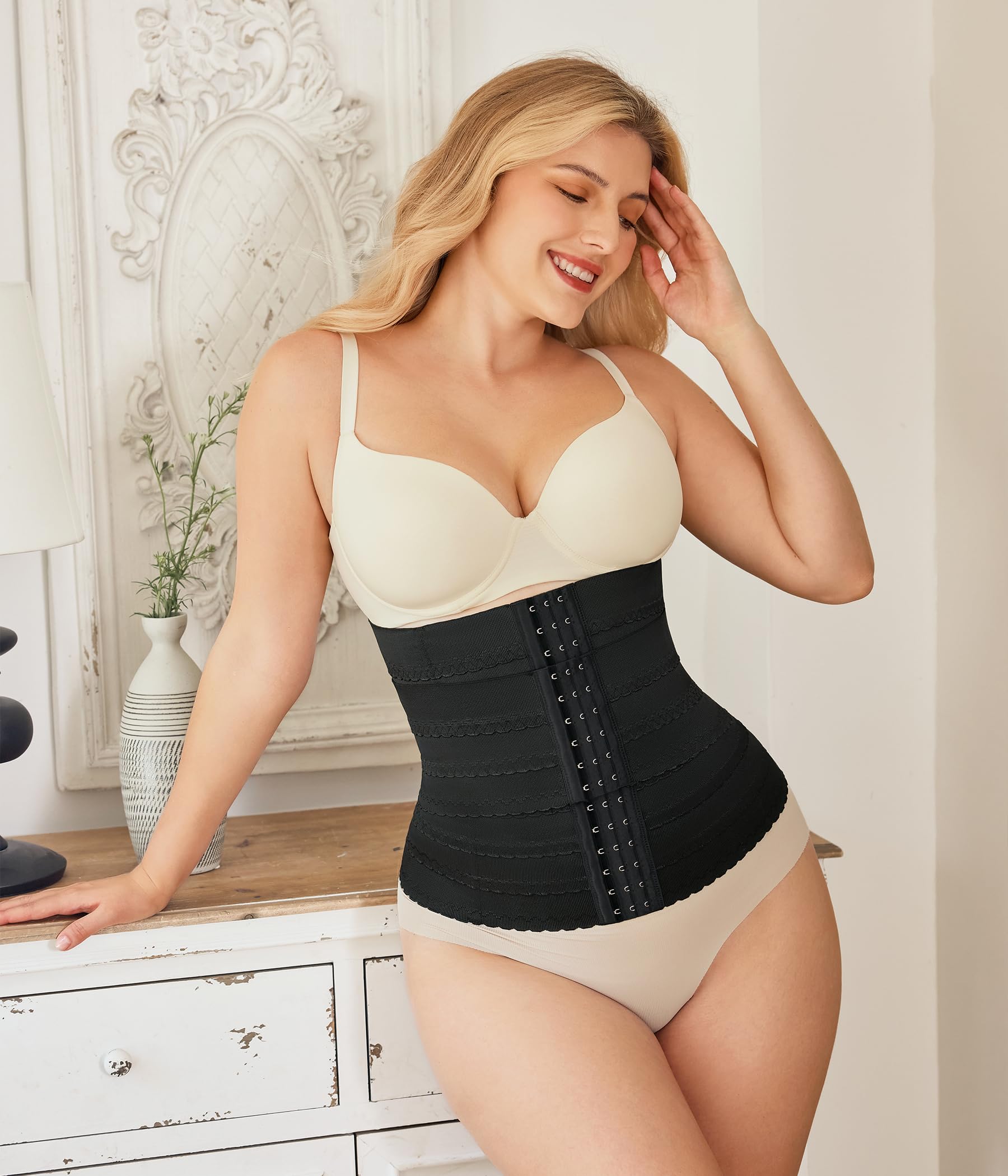 KUMAYES Gaine Amincissante Ventre Plat Femme Corset Minceur Waist Trainer Serre Taille Body Gainant Femme Ventre Plat Ceinture Post Accouchement