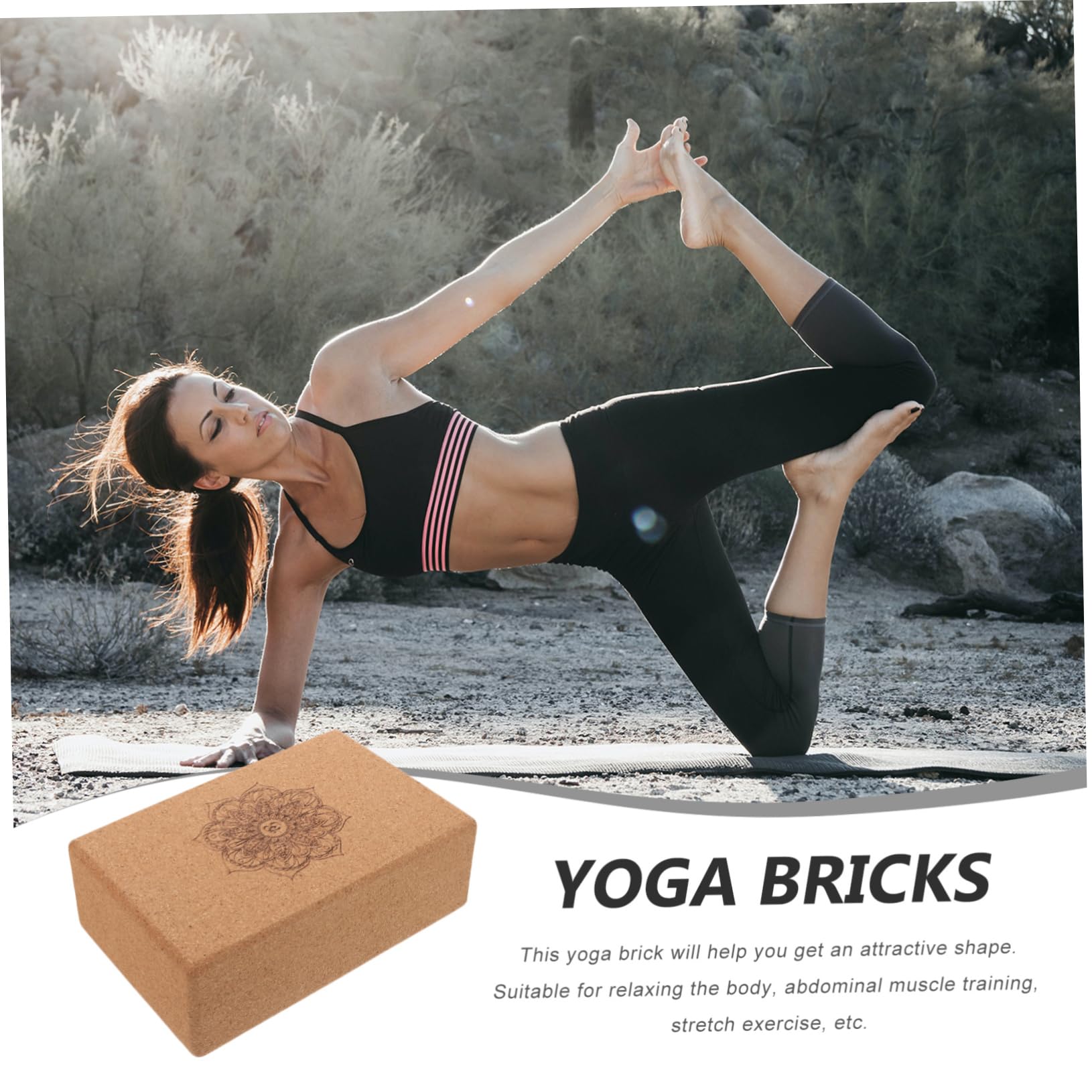 Yoga Trainingsblock aus Kork für Dehnung, Entspannung und Training