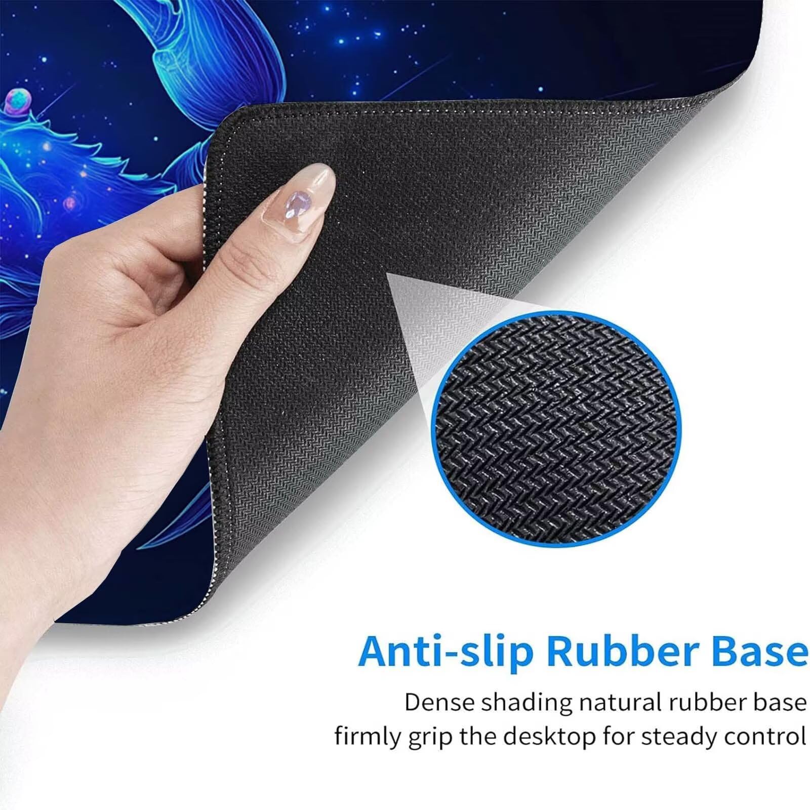 Tappetino Mouse Gaming, 1200x600mm Tappetino Mouse XXL nero 0c0-320 | Mouse Pad Grande, Ottimizzato per i Sensori da Gioco, Migliora Precisione e Velocità, per Mac e PC, Cancro