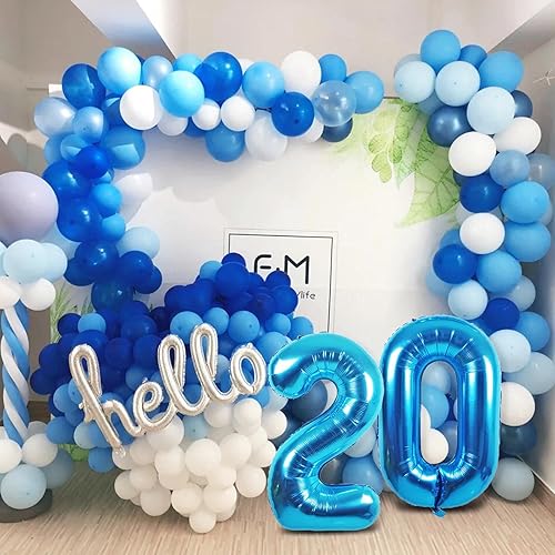 Miniatura 5 de Globos gigantes de papel de aluminio azul con el número 10, globos gigantes de helio número 10 de 40 pulgadas para niños y niñas, decoraciones de
