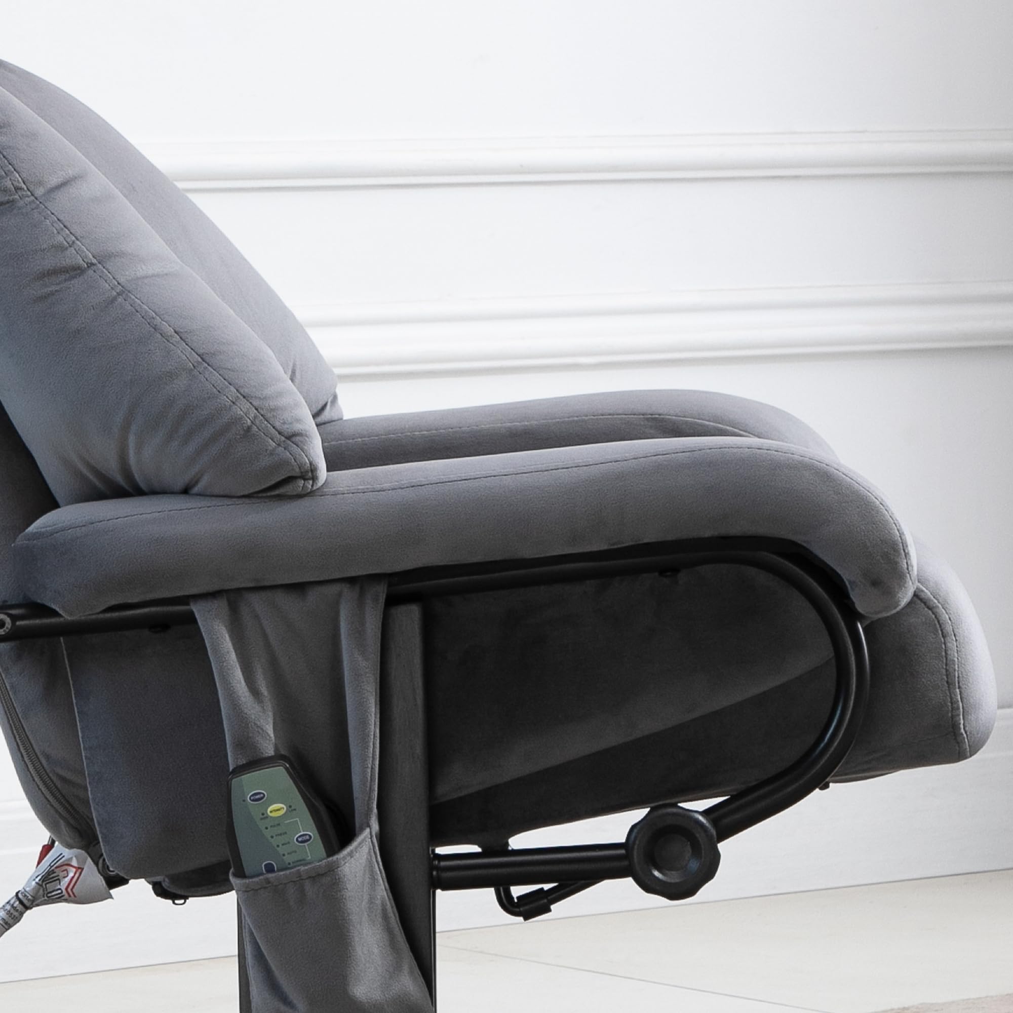 HOMCOM Relaxsessel mit Hocker Schwingmassage Liegefunktion Grau