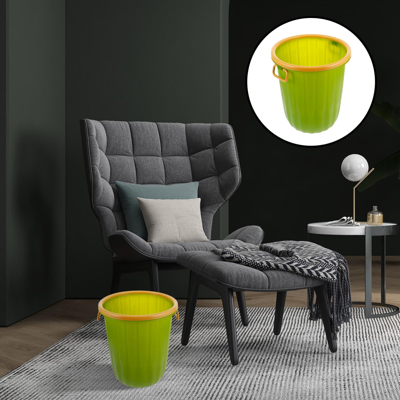 Vaguelly Poubelle de Salle de Bain Facile à Nettoyer Anneau de Compression en Plastique Grosse Capacité Design Simple et Moderne pour Salles de Bains et Salons