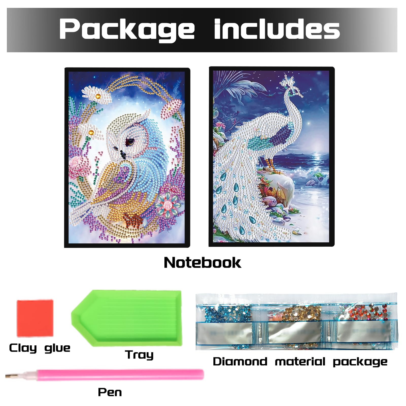 DCIDBEI Carnet Peinture Diamant Hibou A5 - Kit Créatif Avec Strass Et Outils