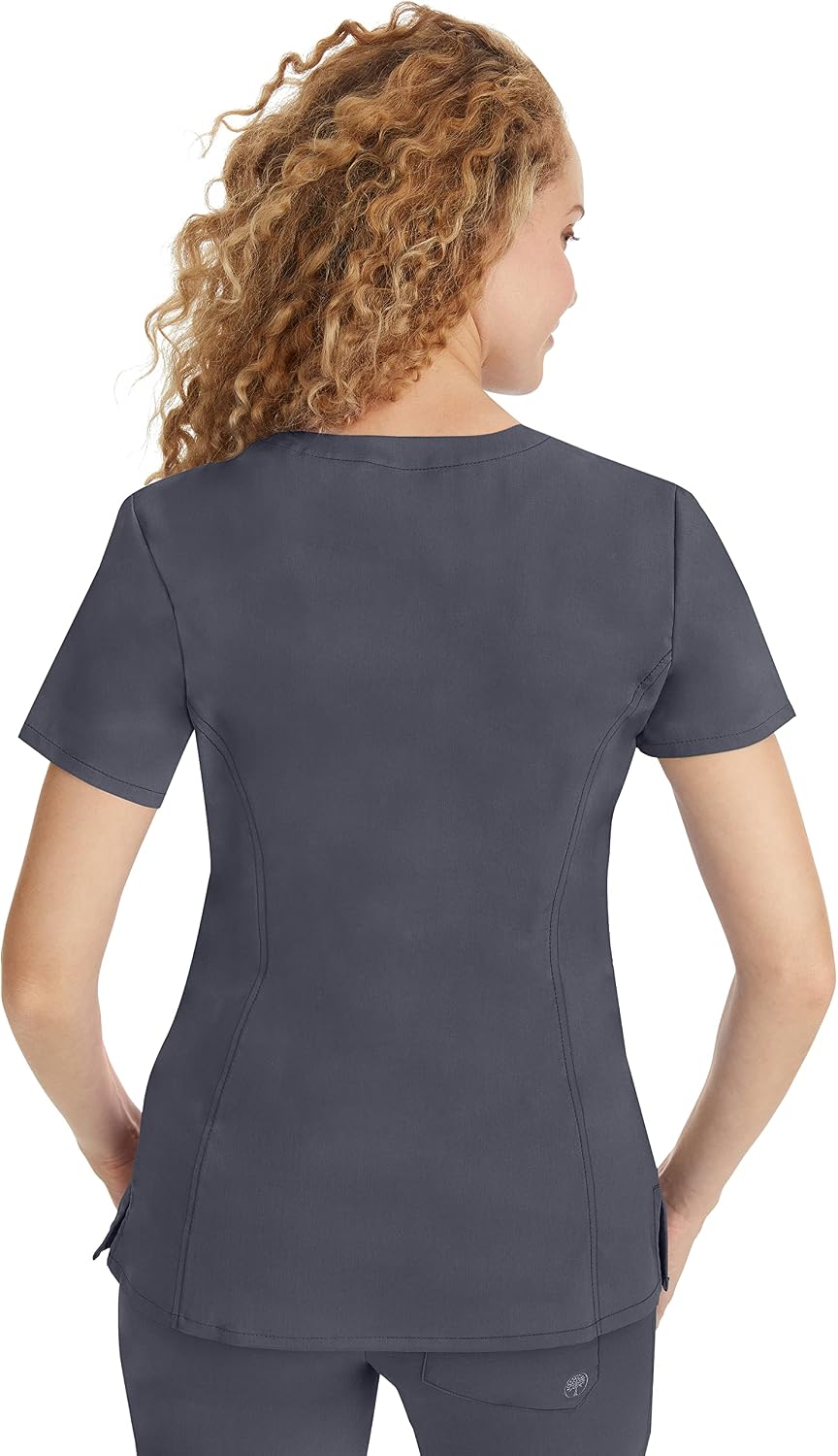 Healing Hands Scrub Set For Women with 5 Pockets, V-Neck Scrub Top 2278, and Taylor Pants 9095 with 2-Way Stretch Technology,Pewter - M Top/M Pant