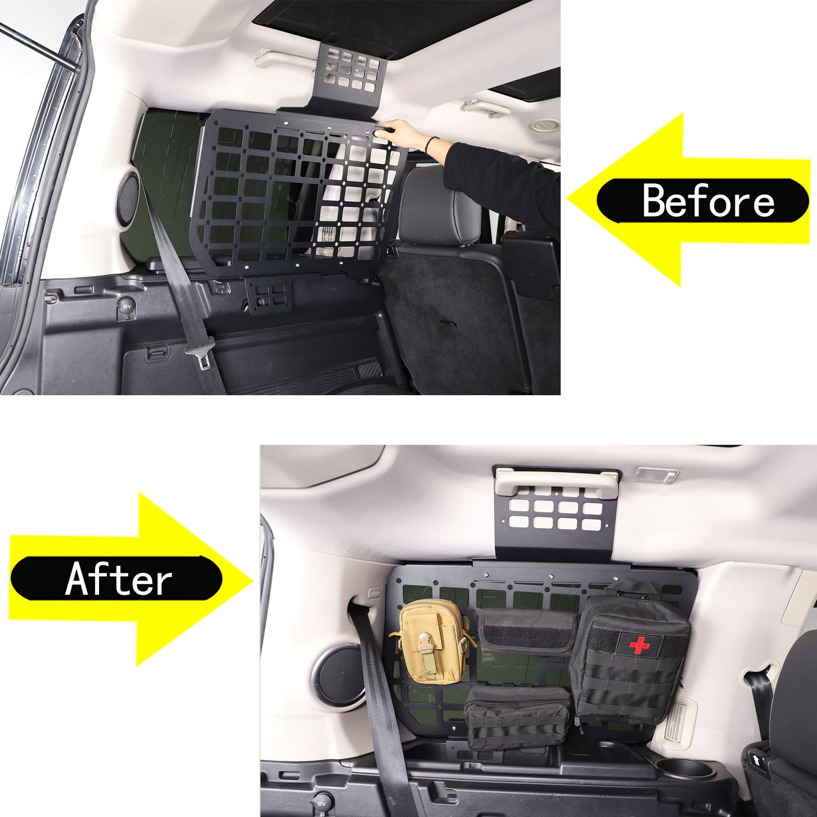 Set di montaggio per vano bagagli laterale in alluminio per Land Rover Discovery 3 & 4 (2004-2016), 3 pezzi (destra e sinistra), accessori per l'organizzazione del bagagliaio (sinistra)