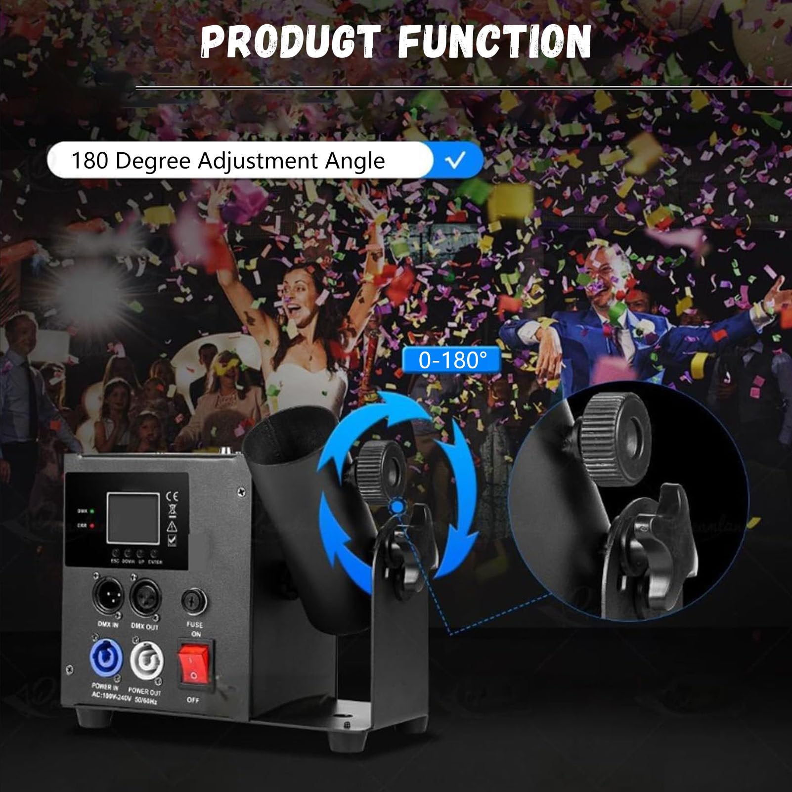 Máquina de cañón de confeti eléctrica, lanzador de confeti profesional, para fiestas, clubes, bodas, ambiente de bar profesional.