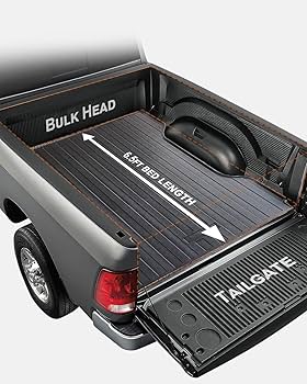 Rubber Mat For Truck Bed Tupliege Truck Bed Mat For 2002-2018 Dodge Ram 6.4/6.5 Ft All Weather Rubber Custom Fit Truck Cargo Bed Liner, Black Rubber Bed Mats For Trucks