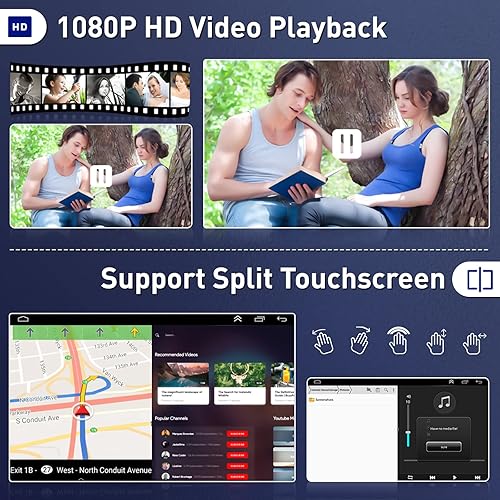 Miniatura 7 de Roinvou 2+64G Radio para Toyota Yaris Vios 2007 2008 2009 2010 2011 2012 Android 13 coche estéreo inalámbrico Carplay, 9 pulgadas pantalla táctil