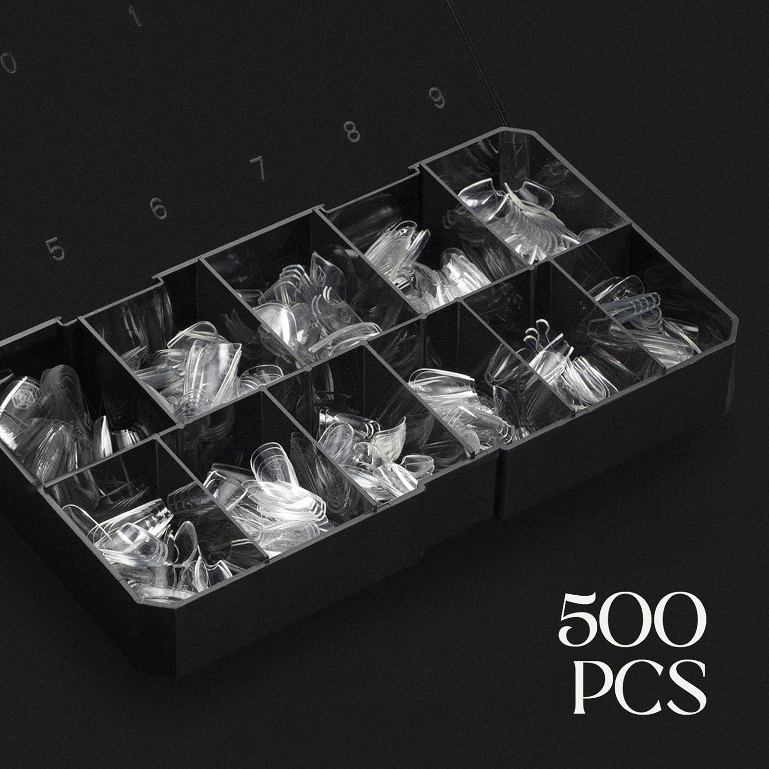 Aprés Gel-X® Natural Coffin Short Tip Box | 500pc Gel-X Tips, 11 Sizes 00-9, Premium Quality