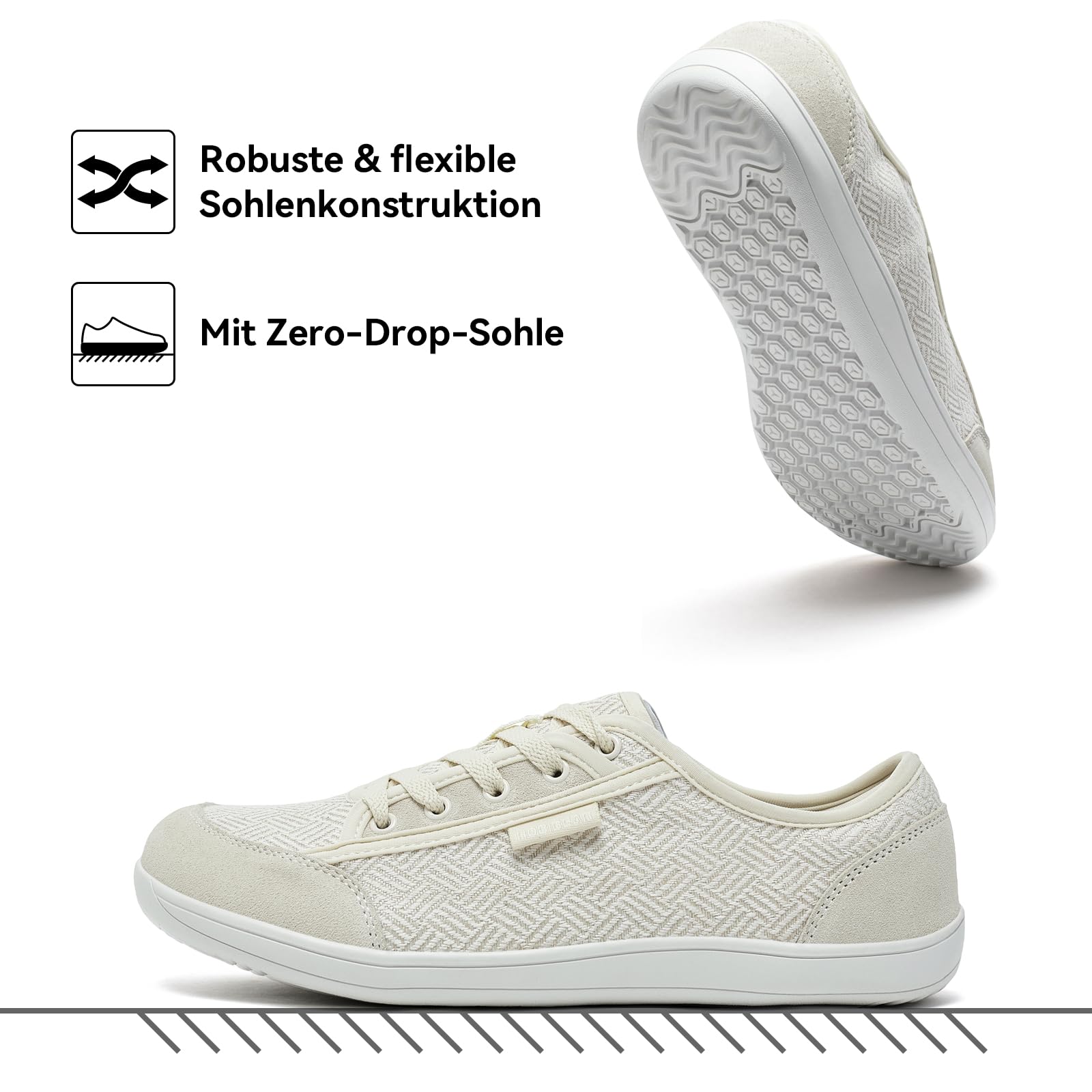 HOBIBEAR Schuhe Breite Füße Unisex Weit Barfußschuhe Minimalistische Barfuss Schuhe Herren Damen Outdoor Trail Barfussschuhe Zehenbox Laufschuhe Walkingschuhe