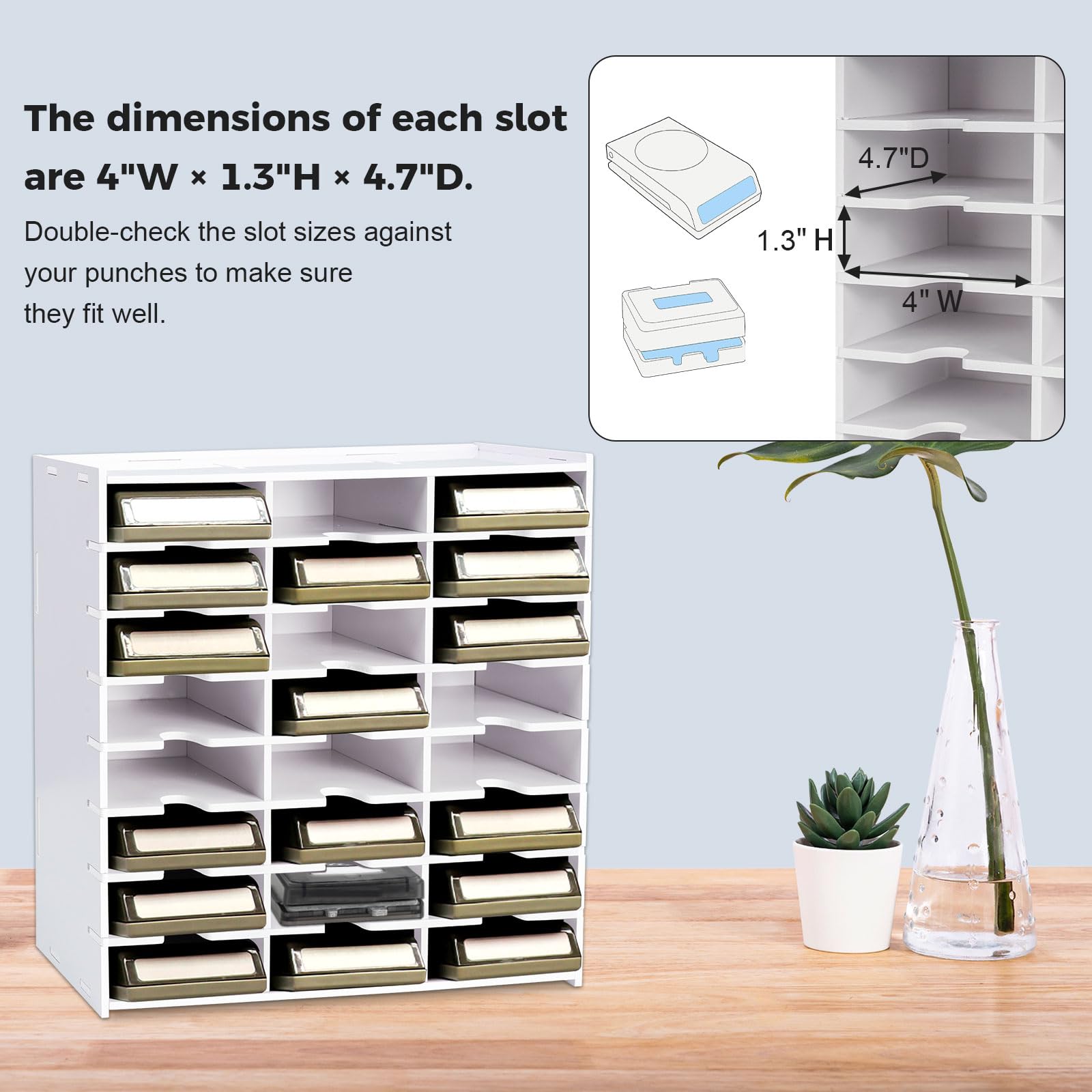 Amazon.com: SANFURNEY 24 Slots Craft Punch Organizer Rack Wall