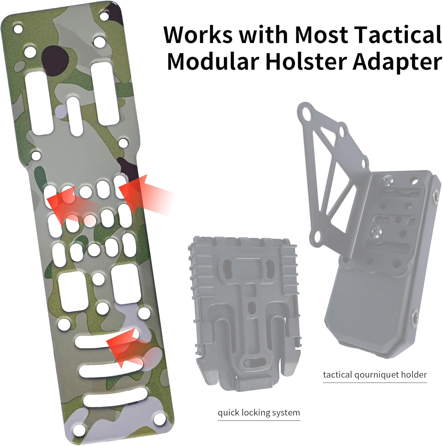 Drop Leg Holster Adapter Mount for QLS Kit, Modular Holster Adapter with Adjustable Leg Strap for Police and Airsoft Gear