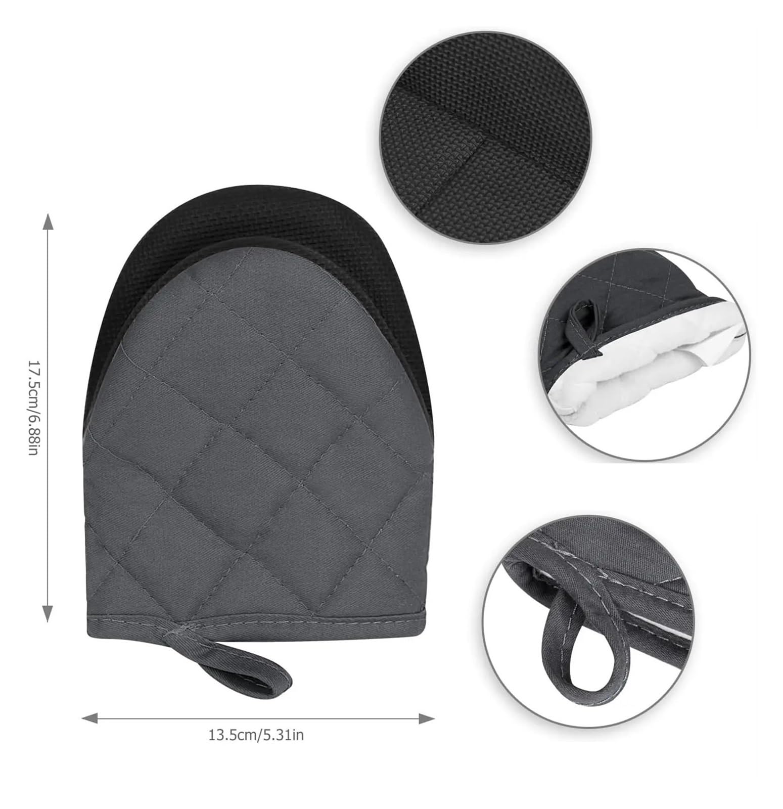 MRKU Gants de Cuisine en Silicone Court, résistants à la Chaleur, 1 Paire.