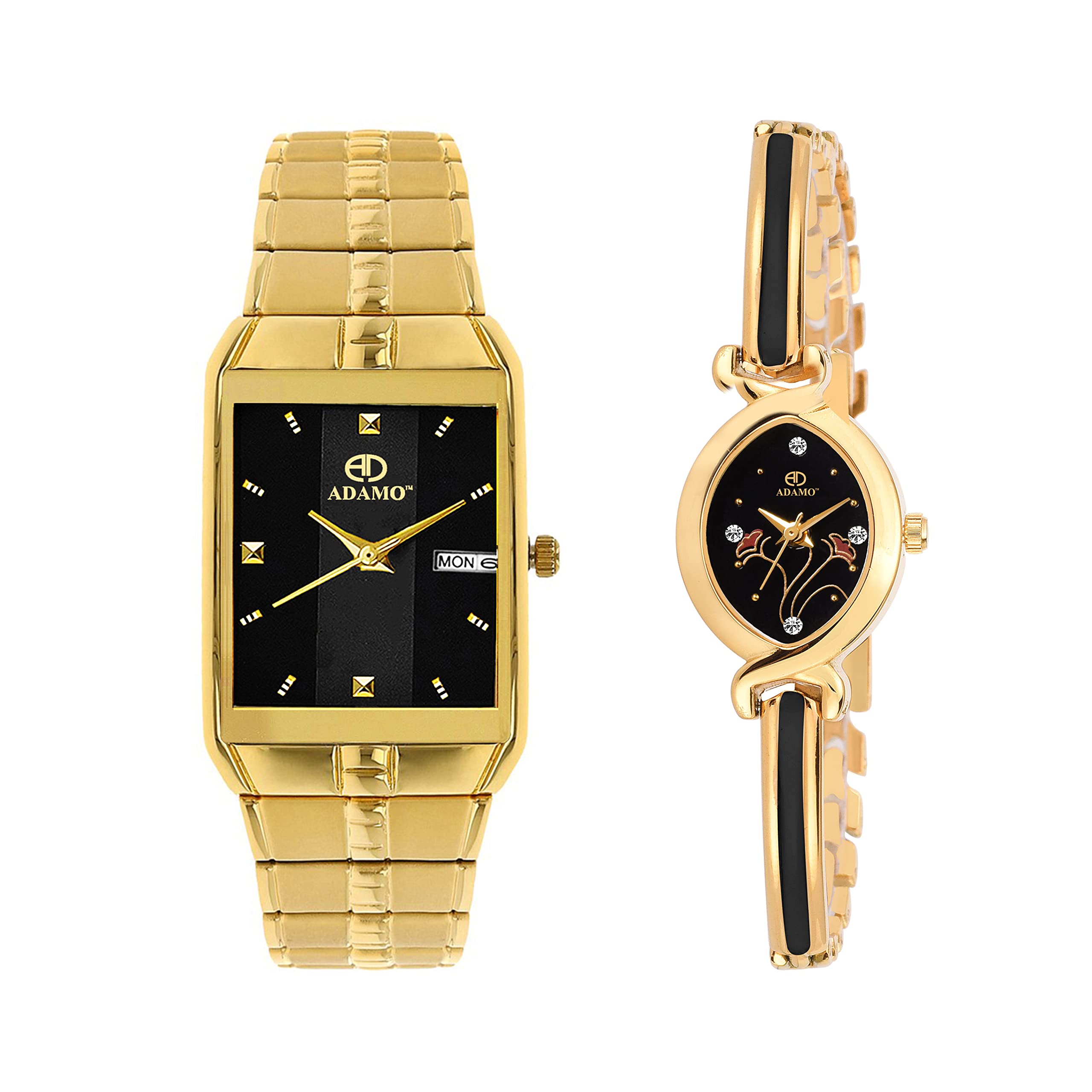 ADAMO Legacy Black Dial Mens & Womens Watch 9151YM02-2251YM02 (B0B7HZTHV2) Amazon Price History, Amazon Price Tracker