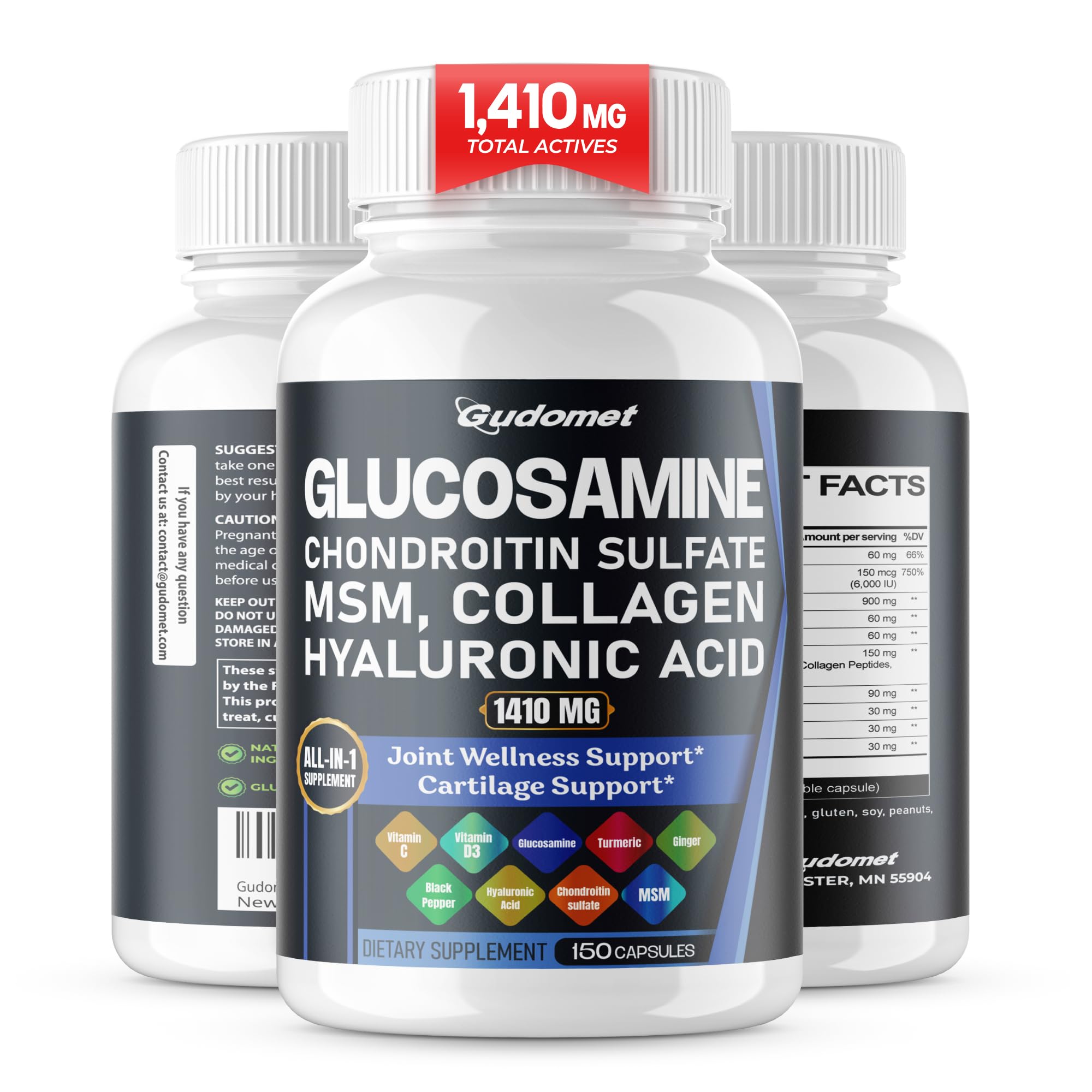 Glucosamine Complex 1,410 mg with Chondroitin & MSM, 150 Capsules 150 count (pack of 1)