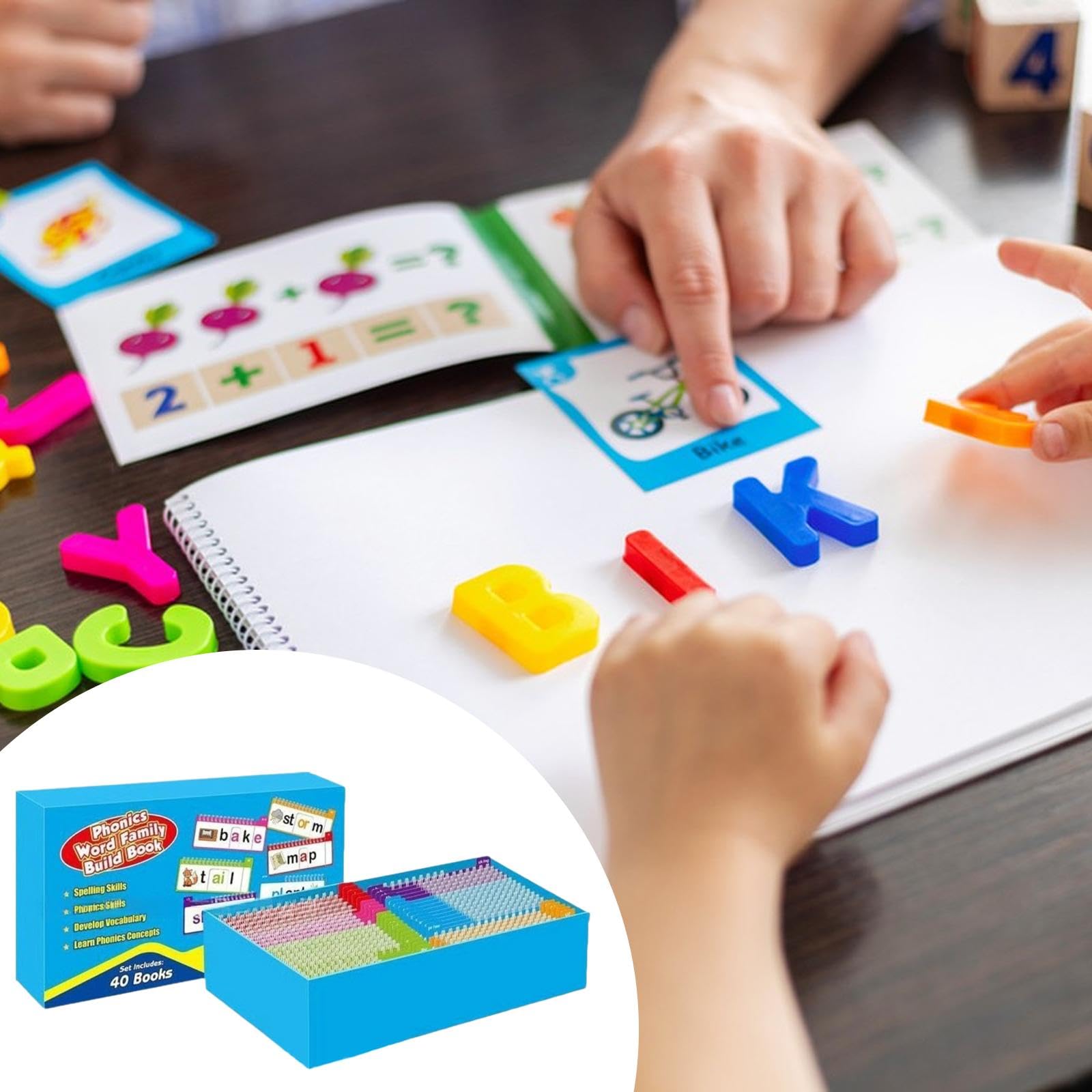 MagiDeal Schede Didattiche di Fonetica, Interessante Libro di Famiglia di Parole, Libri di attività di Lettura per Bambini dai 5 Anni in su, per L'a