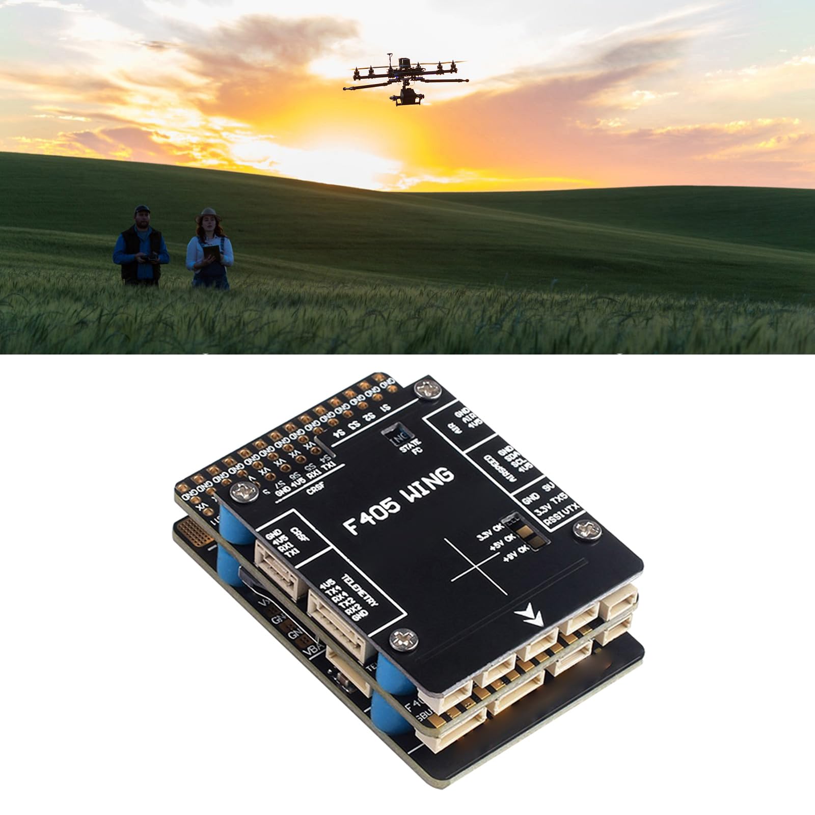 Flexible Flying Control Solution F405 Wing Flight Controlller Board für Fixed-Wing Modelle FPV-Drohnen mit INAV-Firmware Stabile Steuerung