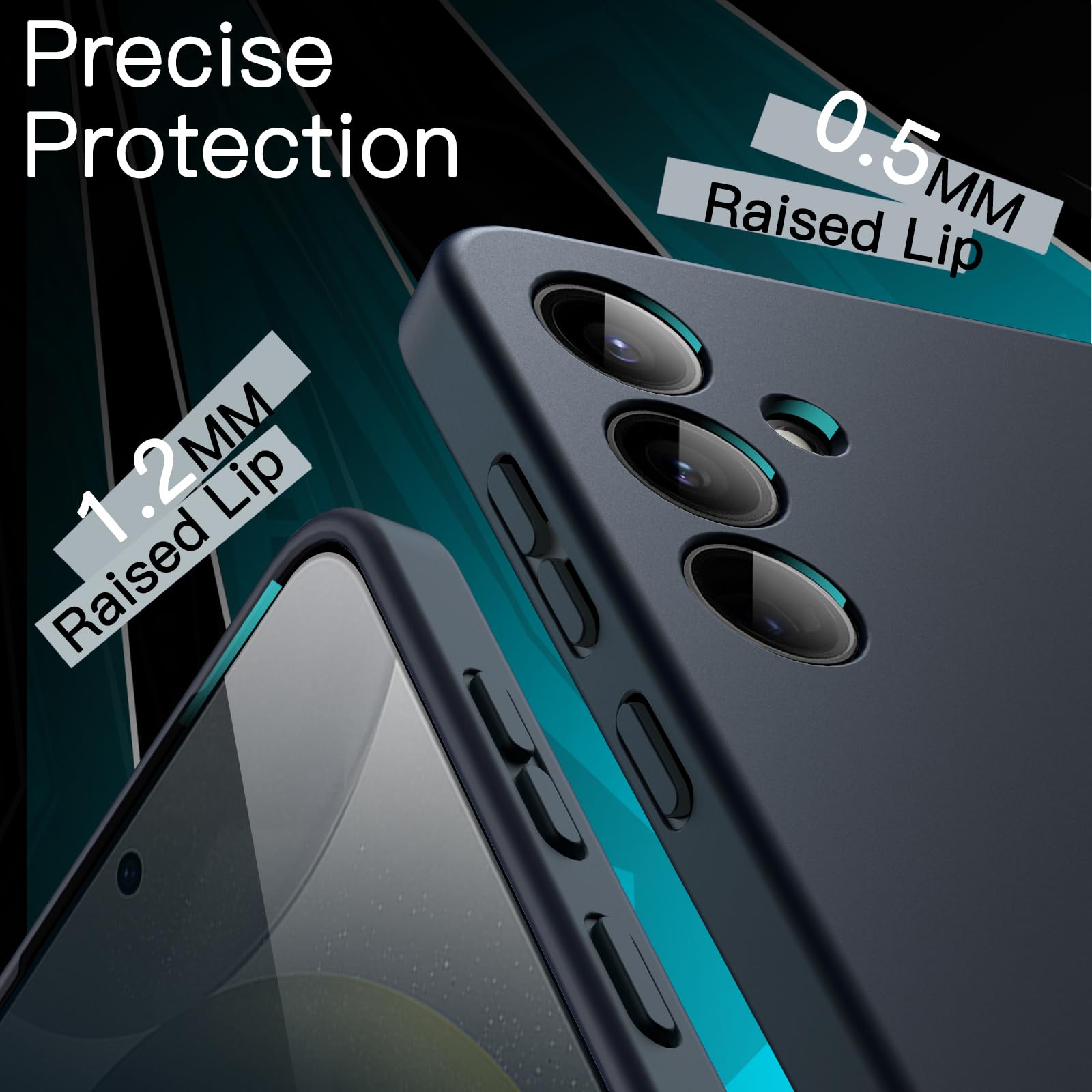 JETech Cienkie Etui dla Samsung Galaxy S24 Plus, Ciemnoniebieski | Ochrona Obiektywu Aparatu, Miękka Konstrukcja TPU, Matowe Wykończenie, Odporny na Wstrząsy