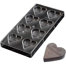 Grainrain Premium Polycarbonate Heart Chocolate Mold - Reusable Valentines Day Candy Maker for Romantic DIY Treats & Gifts S5-19317