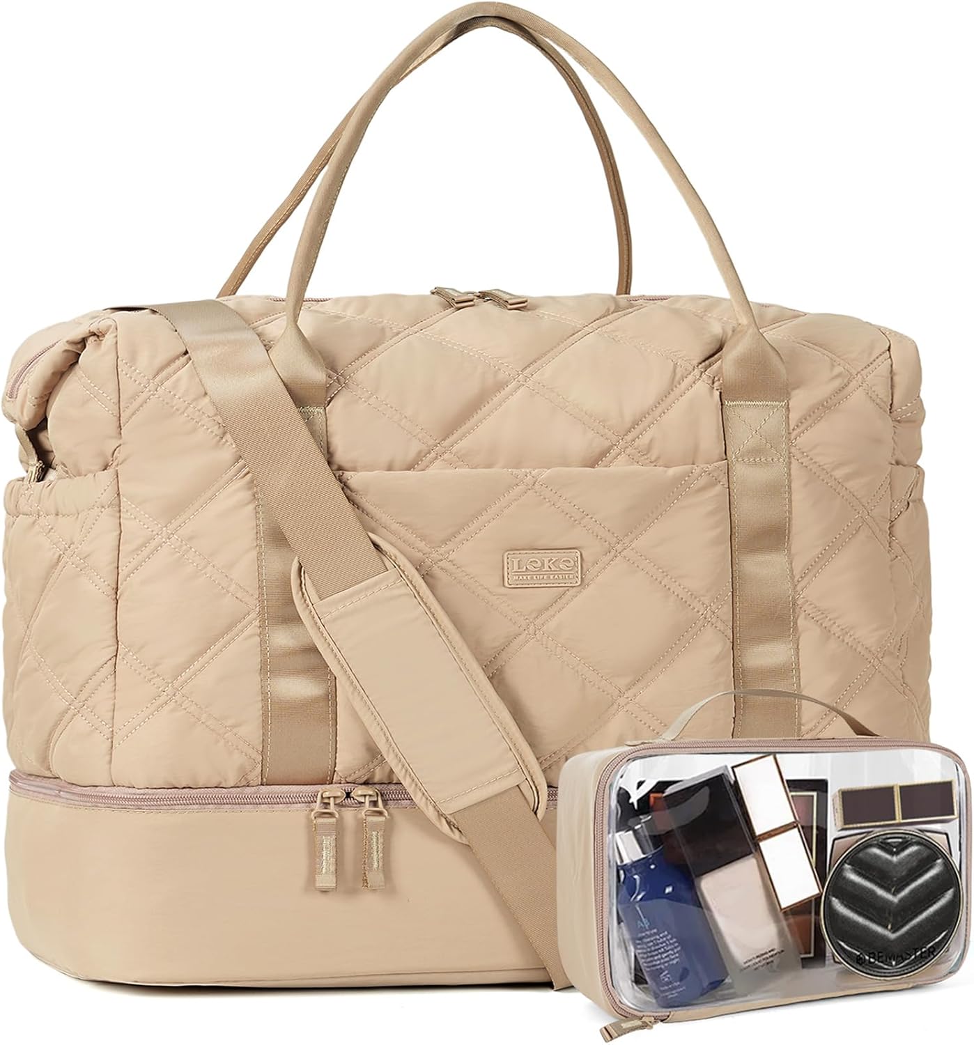 LEKESPRING Women's Puffer Weekender Duffle Bag