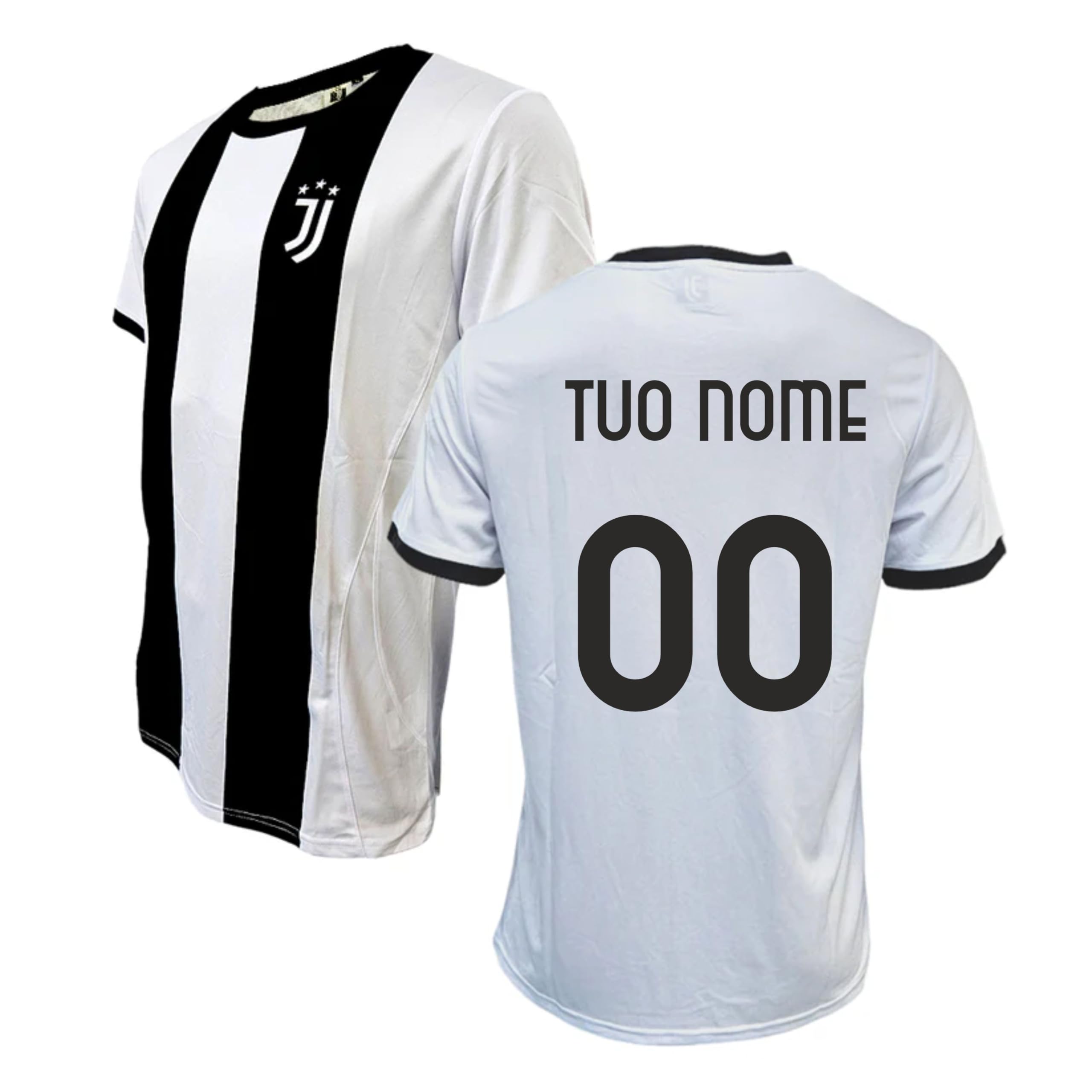JUVENTUS Maglia Calcio Juve Bianco Nera | Campionato Serie A | Replica Ufficiale FC | Personalizzabile con Nome e Numero PS 41410-MIX-4