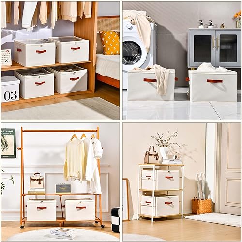 Vista 6 de Organizador de zapatos para armario, paquete de 2 contenedores plegables de almacenamiento de zapatos, se adapta a hasta 16-32 pares, divisores