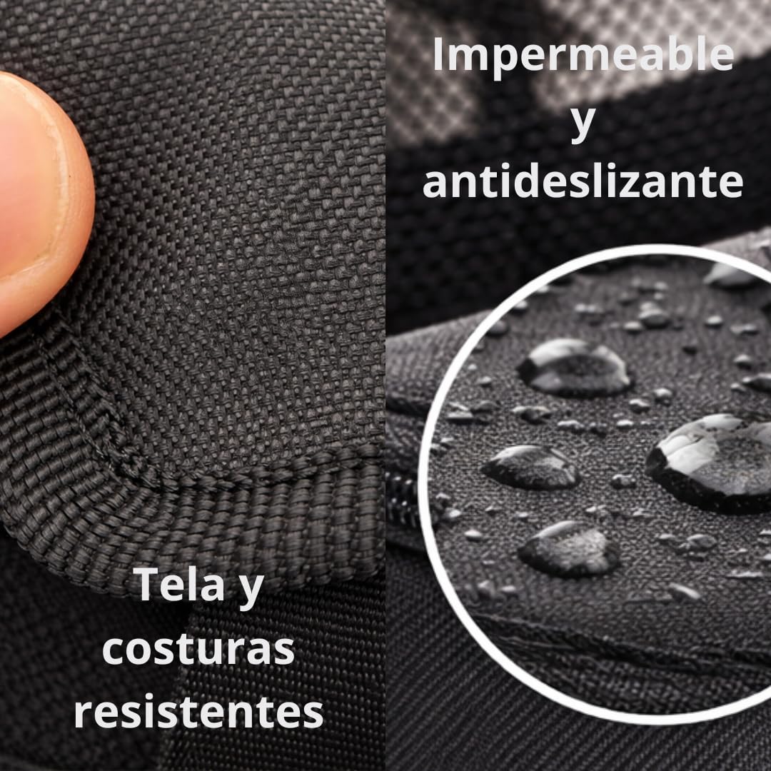 Transportín para Perros y Gatos para Coche | Asiento Seguro y Reforzado con Correa de Seguridad | Impermeable, Plegable y Universal | Incluye Manopla para Quitar Pelos | 40x40x32 cm