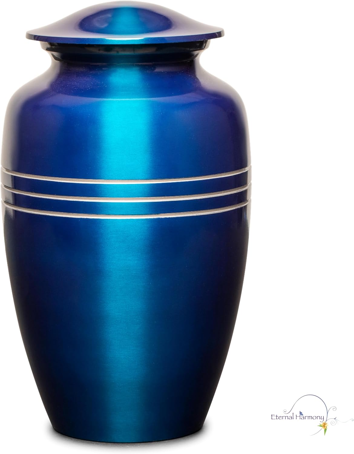 Eternal Harmony Large Urn for Ashes, Adult Male & Female Cremation Vase for Human Ashes, Secure Seal & Velvet Bag, Funeral Vase for Men & Women Up to 200 lbs, 7x11” (Large, Blue) - Image 3