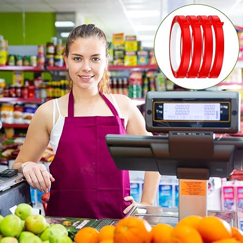 Miniatura 6 de Outus Paquete de 12 cintas selladoras de bolsas de 3/8 pulgadas x 110 yardas, cinta de sellado de bolsas de polietileno roja para envasado, sellado