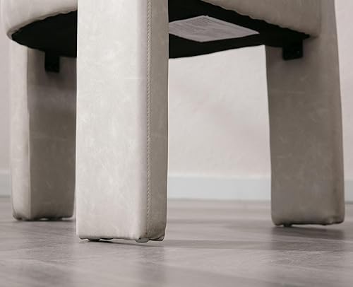 Miniatura 8 de VESCASA Silla de comedor de piel sintética con respaldo abierto, sillón lateral tapizado moderno con 3 patas para cocina, comedor, sala de estar, 1