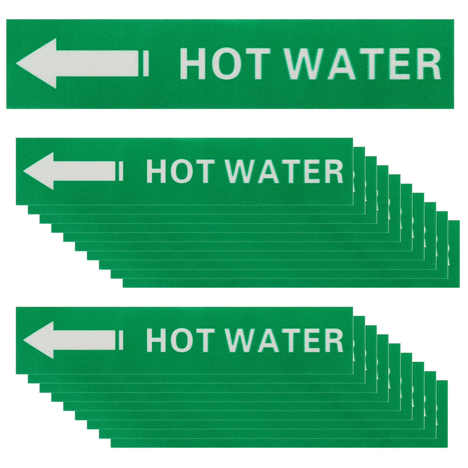 Etiquetas de tuberías agua caliente PATIKIL con flecha direccional e indicación visual 7