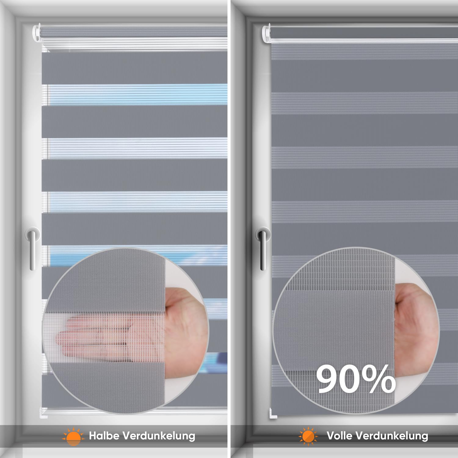 Sekey Doppelrollo Klemmfix ohne Bohren für Fenster – Bild 4