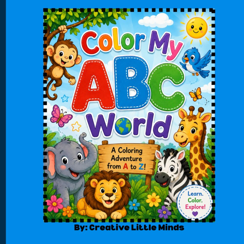 Color My ABC World: Color My ABC World: An Animal Alphabet Coloring Book for Toddlers and Preschoolers Ages 3–6