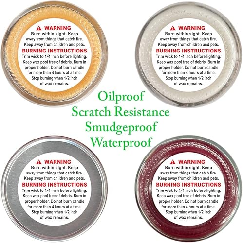 Miniatura 3 de Superb Home 100 etiquetas adhesivas de advertencia de velas de 2 pulgadas, impermeables, a prueba de arañazos, tamaño perfecto, seguridad contra