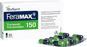FeraMAX Pd 150 Iron Supplement - Once Daily High Dose Iron Supplement No.1 Recommended Treatment for Iron Deficiency Anemia - 150mg of Elemental Iron per Capsule, 30 Capsules