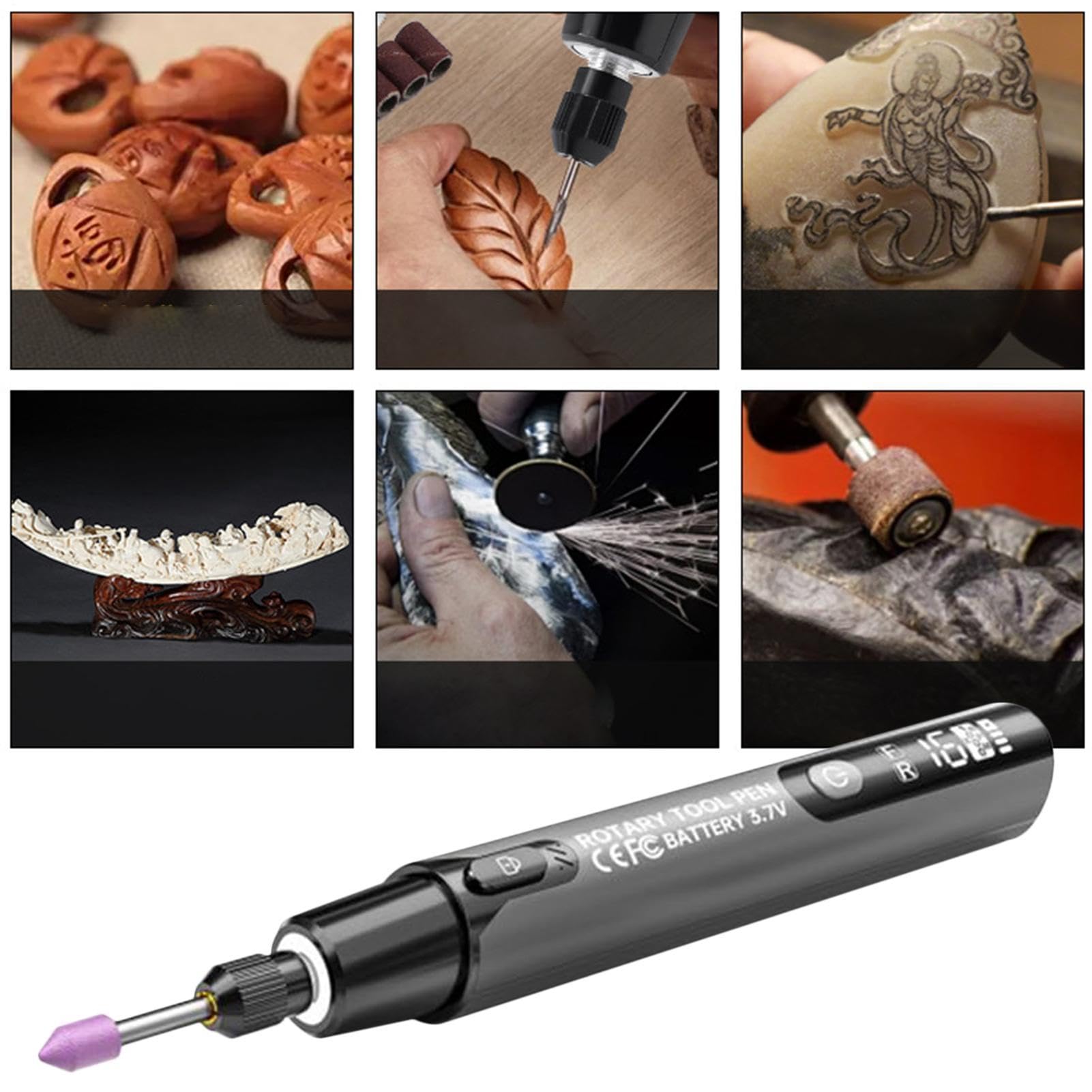 Utensile rotante a 6 velocità, trapano di precisione ricaricabile, per riparazione elettronica, creazione artistica, produzione di gioielli, lavori manuali, ripristino di - per lavori manuali