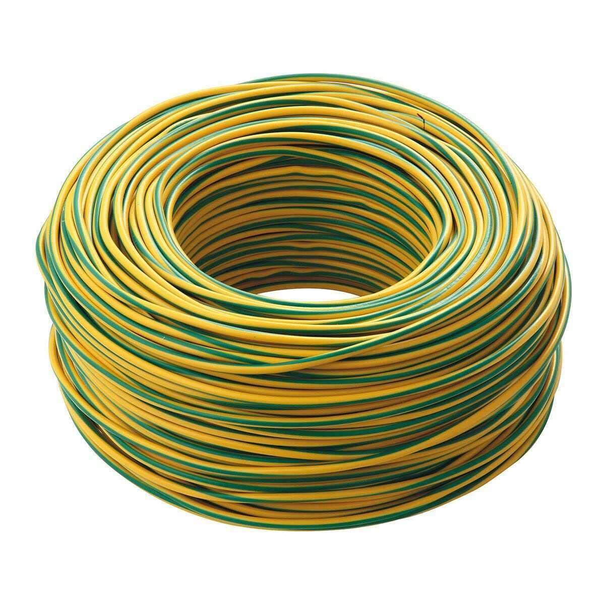 FILO CAVO ELETTRICO UNIPOLARE 1x6 MM 6 FS17 CORDINA giallo/verde VARIE MISURE (100 Metri)