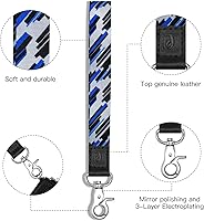 Vista 6 de Llavero con cordón de muñeca, llavero para llave e insignia de identificación, llavero para mujeres y hombres, correa de muñeca para llaves, soporte