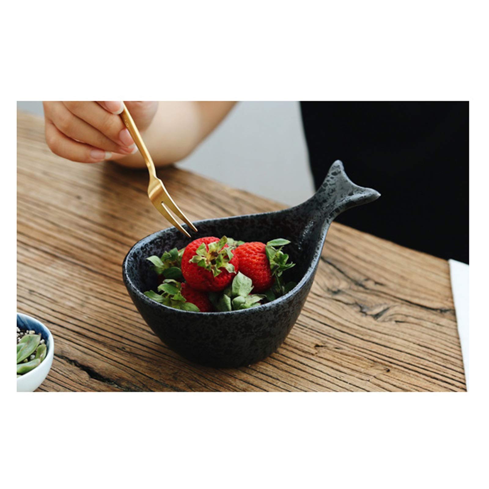Ciotoline Aperitivo Salsa Piatto Divertente Insalata di Frutta a Forma di Pesce Dessert Ciotola di Tuffo in Ceramica/immergere Ciotole per Salsa di Pomodoro, soia e Altri Party Cena - Set di 4 (7,7