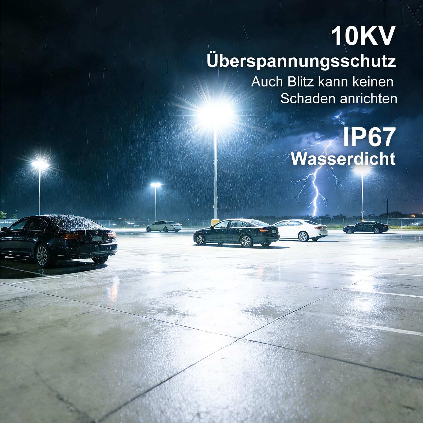 Faretto LED per esterni, 300 W, 230 V, 42000 lm, luce da strada, 6500 K, luce bianca fredda, IP67, impermeabile, 240° per stadio giardino (Φ45-65 mm)
