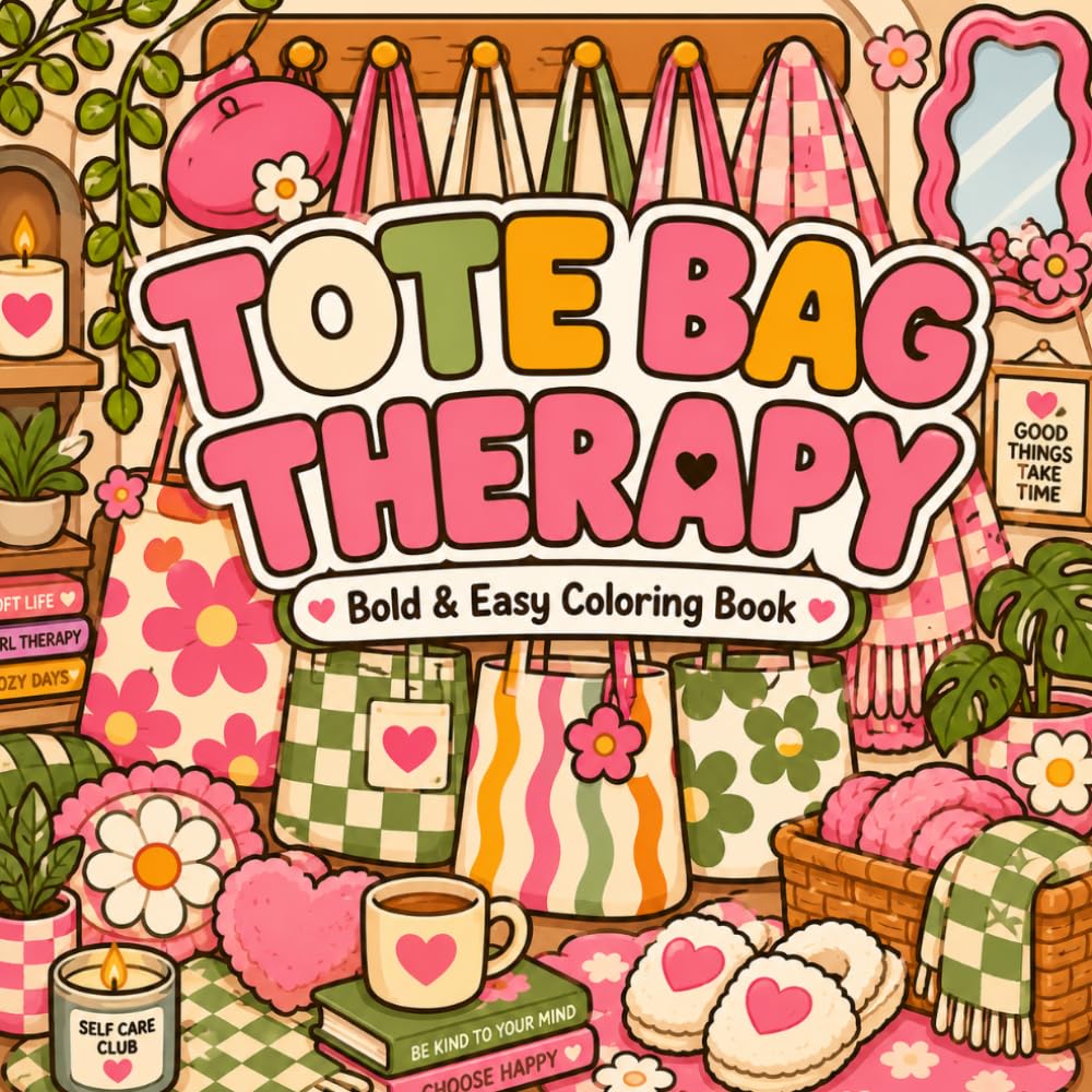 Tote Bag Therapy: Bold & Easy Coloring Book (Soft Life Coloring Series)