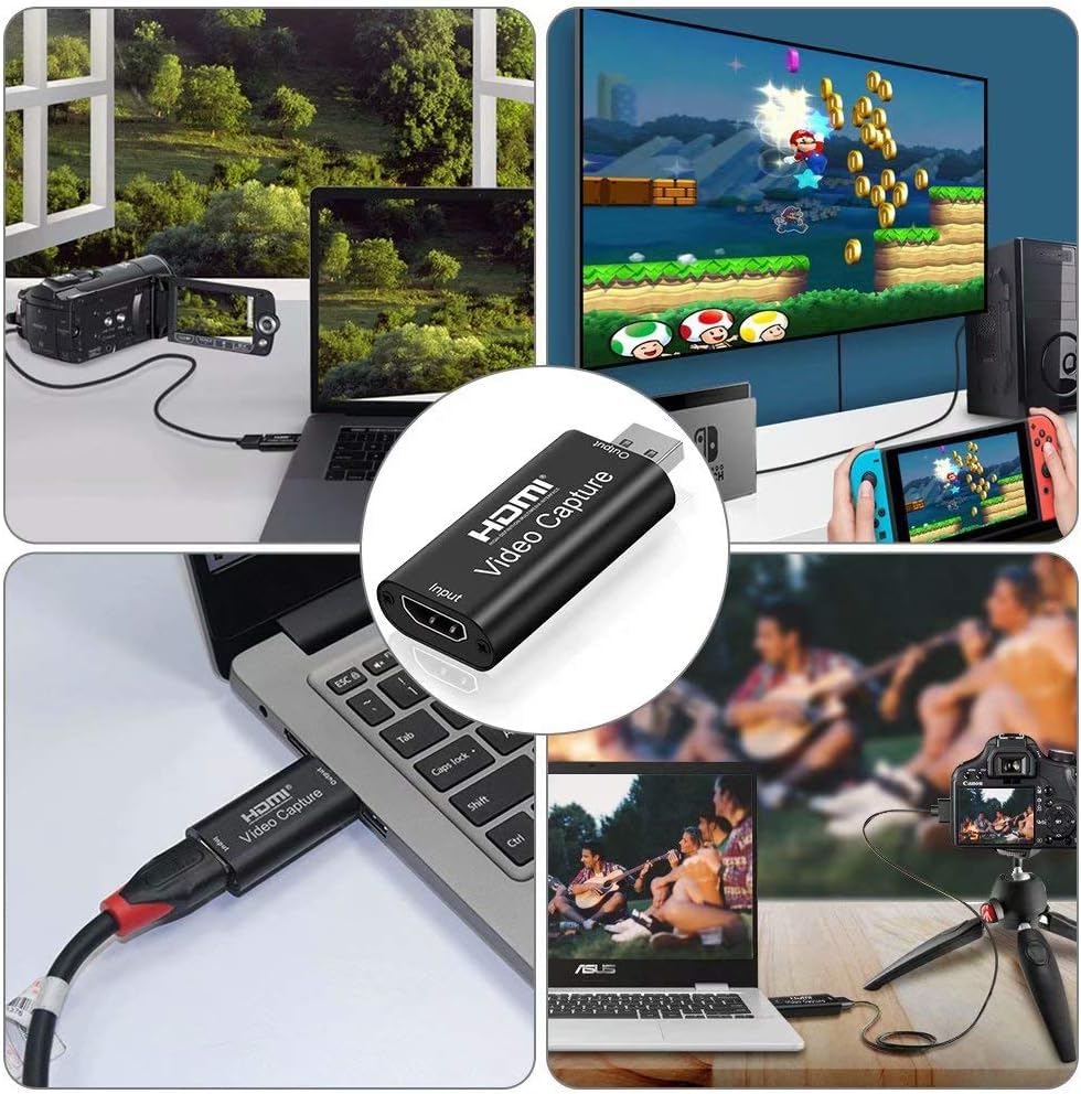 4K HDMI to USB Capture Card with 1080P Output Plug & Play Cam Link Capture Card Adapter Screen Record HDMI Video Capture Device for Streaming/Gaming/Live/Teaching
