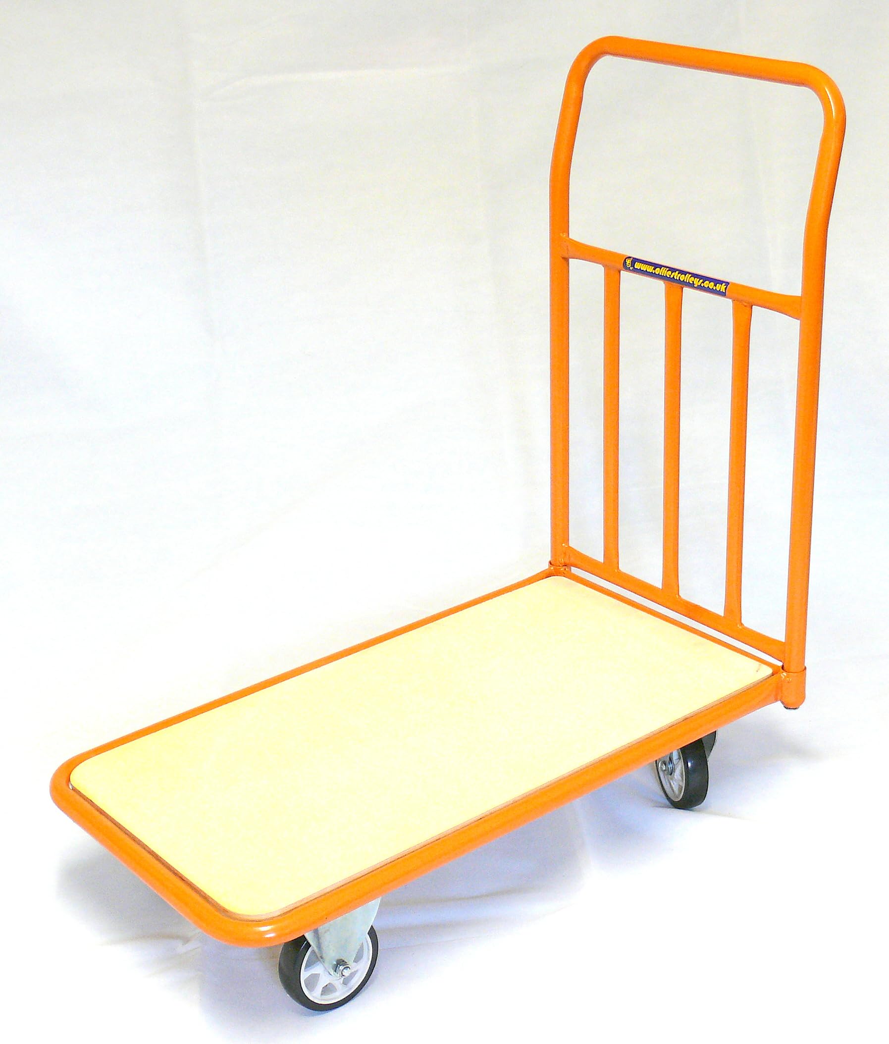 Ollies Trolleys Uk Orange Tough Heavy Duty Platform Trolley Cart Truck Barrow. Industrial Quality Ot1009
