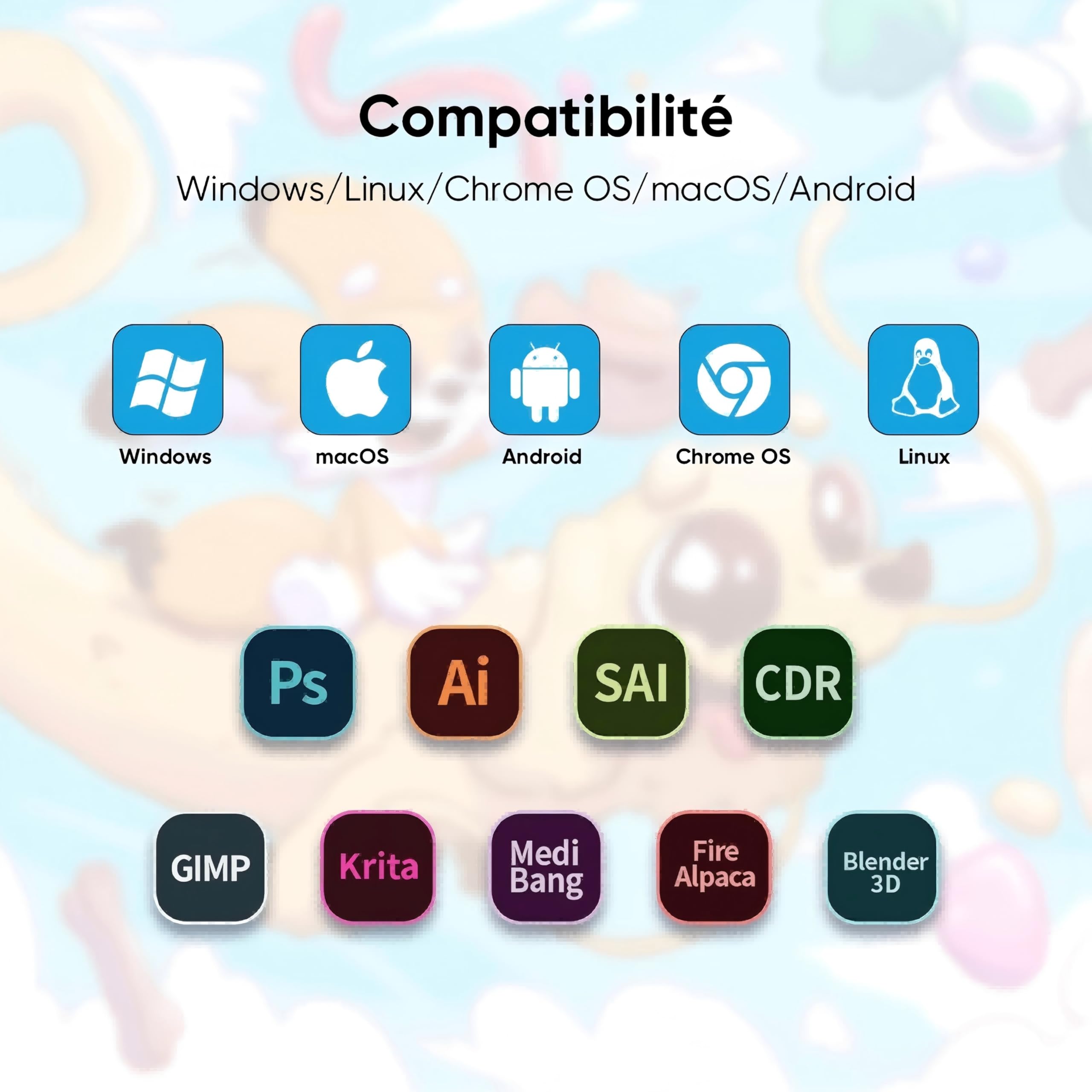 XPPen DECO01V3 Tablette Graphique à Dessin 10x6 Pouces Stylet Passif 16K(16384) Niveaux avec Inclinaison et 8 Raccourcis - Compatible avec Windows/Mac OS/ChromeBook/Android