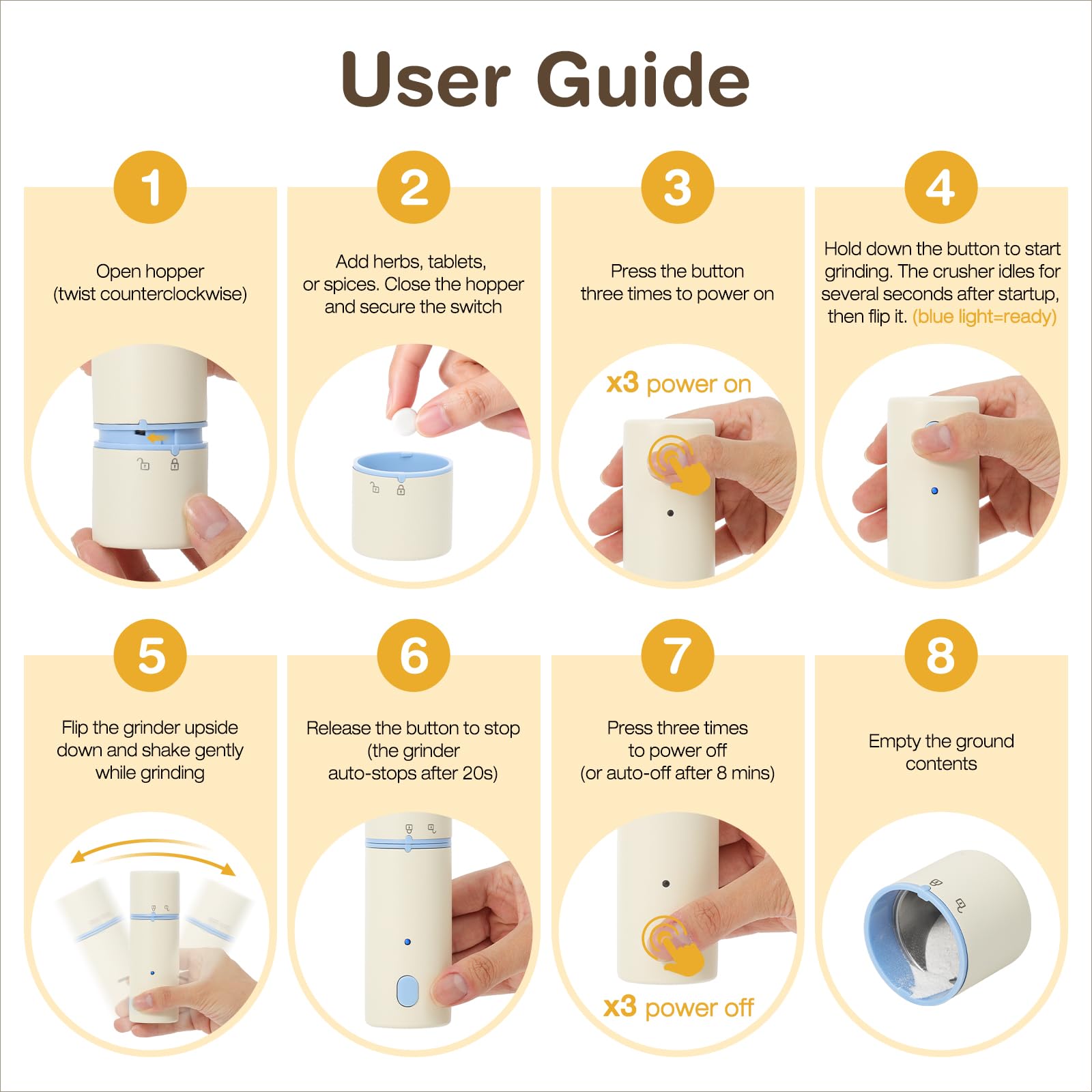 Vucchini Electric Pill Crusher Portable Tablet Grinder for Elderly Pets — Amazon image 5