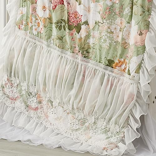 Miniatura 3 de Brandream Juego de ropa de cama de cuna para niñas, juego de guardería floral de jardín de 3 piezas  edredón de bebé con volantes, sábana de cuna y