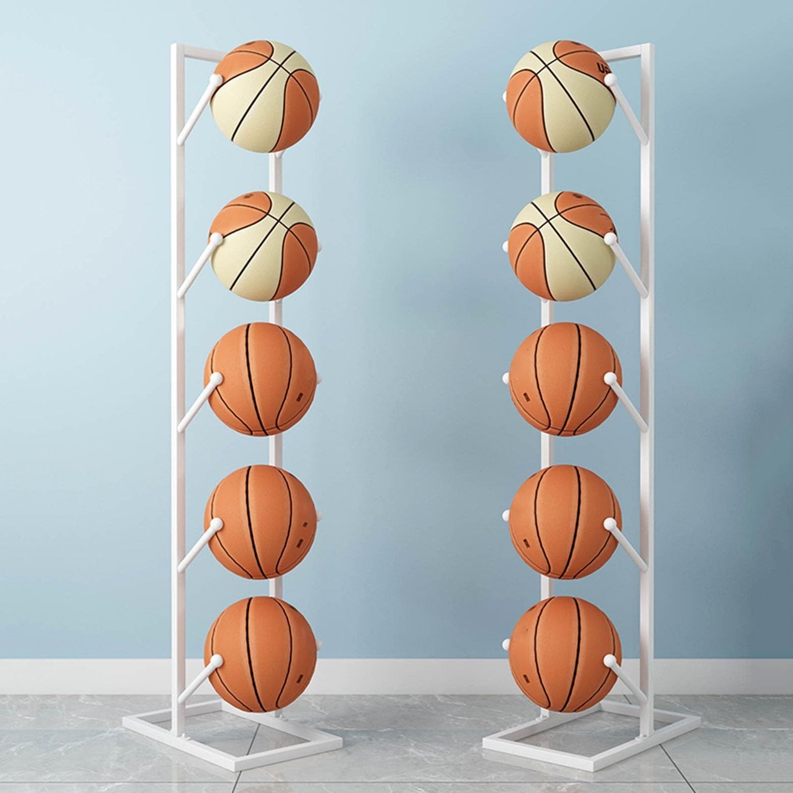 GZCZCC Porte Ballon Basket 5 Balles - Support Rangement Vertical Pour Ballons De Sport Garage