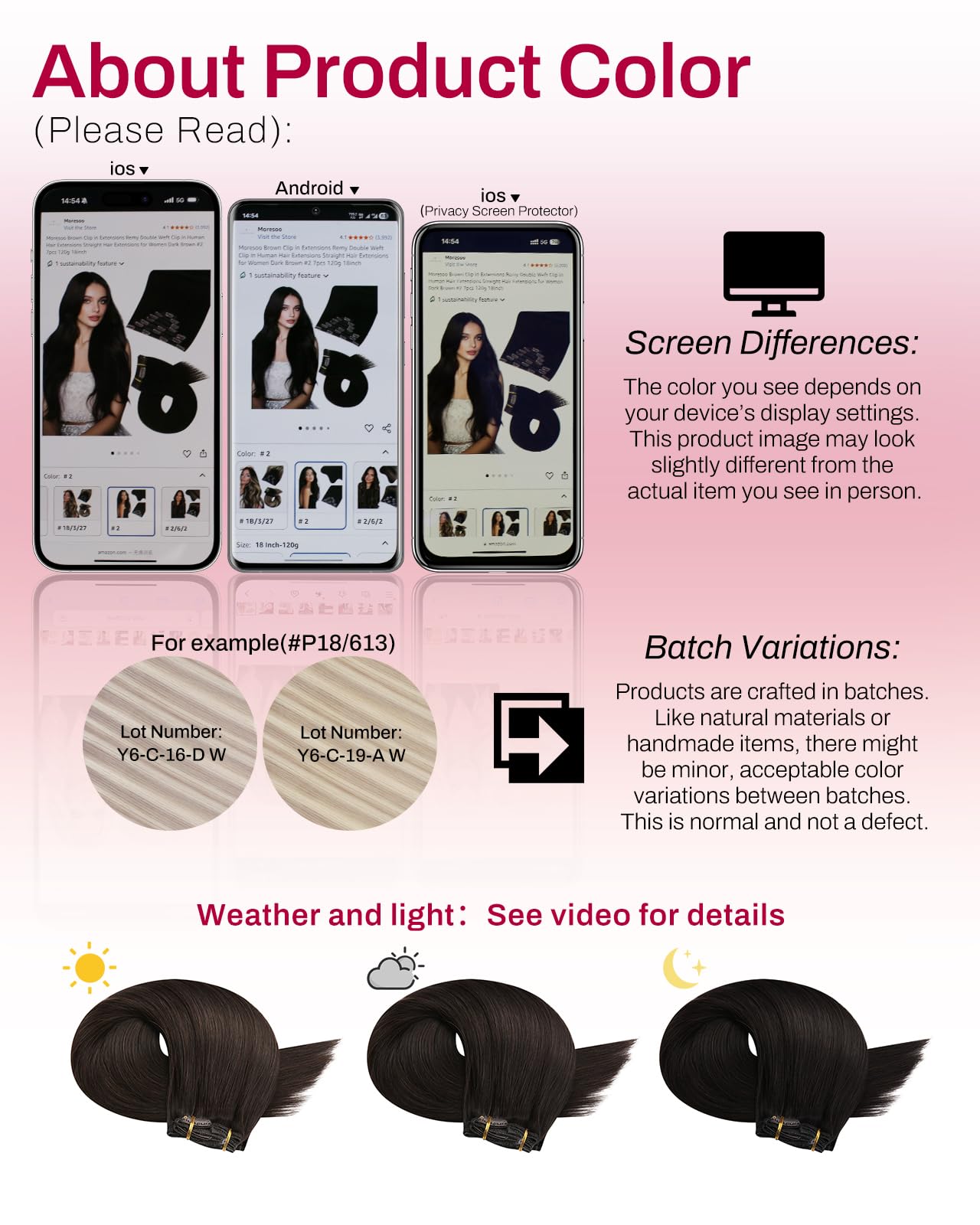 Moresoo Clip in Hair Extensions Real Human Hair Balayage Medium Brown and Blonde Real Hair Extensions Clip in Human Hair for Women Full Head 22 Inch 7pcs/120g #4/6/613 — view 26